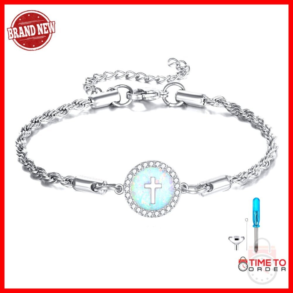 Sterling Silver Cremation Bracelet Memorial Jewelry Elegant Teardrop Urn